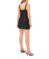 1.state Women's Sequin Wide Strap Draped Tank Top