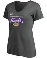 Women's Heathered Charcoal Los Angeles Lakers 2020 Western Conference Champions Locker Room V-Neck T-shirt