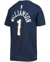 Big Boys and Girls Zion Williamson Navy New Orleans Pelicans Logo Name Number Performance T-shirt