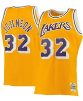 Men's Magic Johnson Gold Los Angeles Lakers 1984-85 Hardwood Classics Swingman Jersey