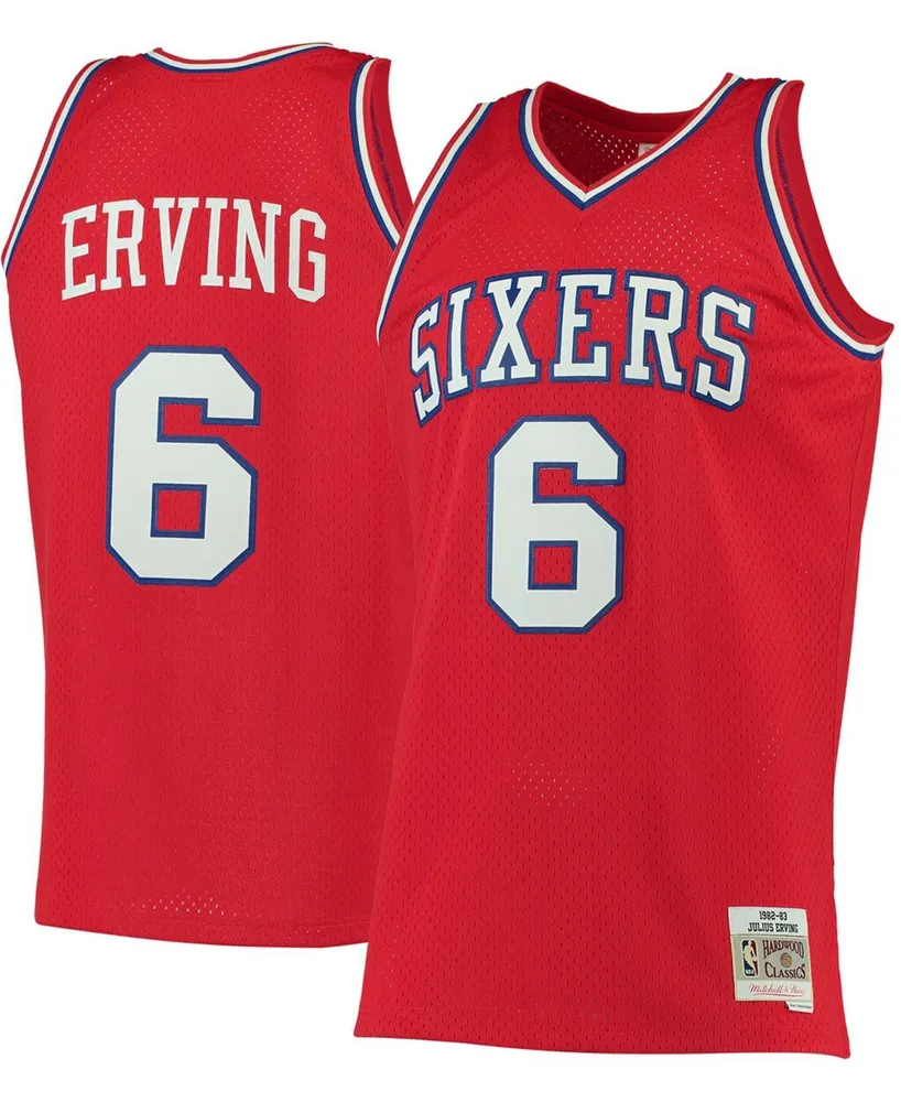 Men's Julius Erving Red Philadelphia 76Ers 1982-83 Hardwood Classics Swingman Jersey