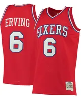 Men's Julius Erving Red Philadelphia 76Ers 1982-83 Hardwood Classics Swingman Jersey