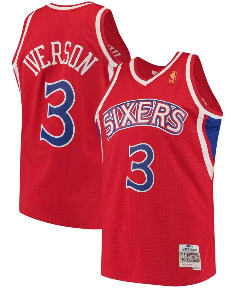 Men's Allen Iverson Red Philadelphia 76Ers 1996-97 Hardwood Classics Swingman Jersey