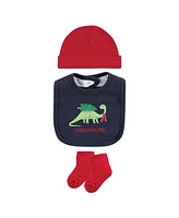 Hudson Baby Boys Unisex Cotton Layette Set, Christmasaurus, 9-12 Months