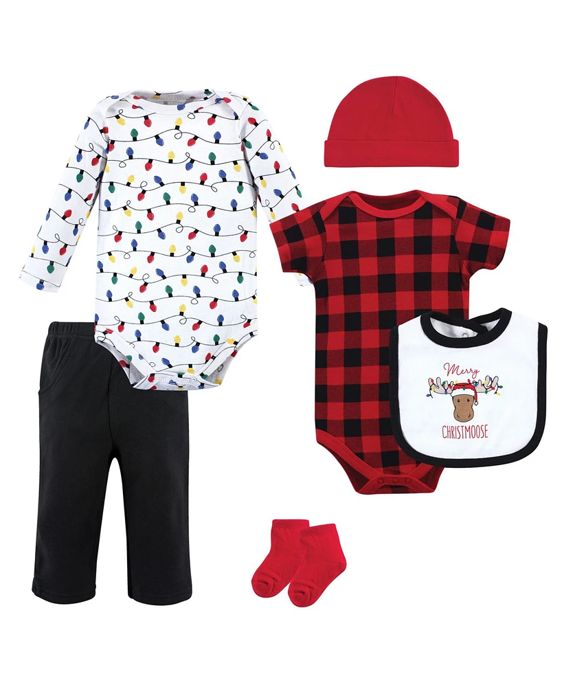 Baby Boys Christmas Cotton 6 Piece Layette Set