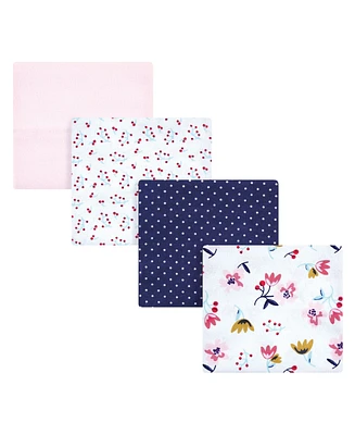 Baby Girls Flannel Receiving Blanket, Pack of 4