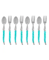 French Home Laguiole Cocktail or Dessert Spoons and Forks, Set of 8