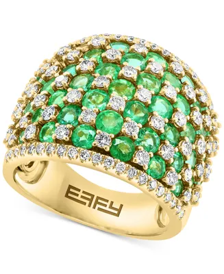 Effy Emerald (3-3/4 ct. t.w.) & Diamond (1-1/5 Statement Ring 14k Gold
