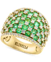 Effy Emerald (3-3/4 ct. t.w.) & Diamond (1-1/5 Statement Ring 14k Gold