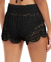 Miken Juniors' 2.5" Scalloped Lace Cover-Up Shorts, Created for Macy's