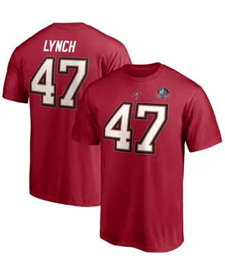 Men's John Lynch Red Tampa Bay Buccaneers Nfl Hall Of Fame Class 2021 Name and Number T-shirt