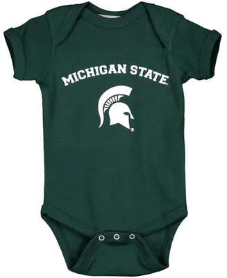Infant Boys and Girls Green Michigan State Spartans Arch and Logo Bodysuit