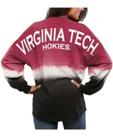 Women's Maroon Virginia Tech Hokies Ombre Long Sleeve Dip-Dyed