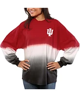 Women's Crimson Indiana Hoosiers Ombre Long Sleeve Dip-Dyed