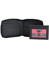 Men's Monterrey Collection Zippered Bifold Wallet with Removable Pass Case