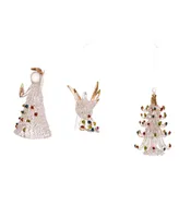 Kurt Adler 3" Angel, Tree and Bird Ornaments 3 Piece Set