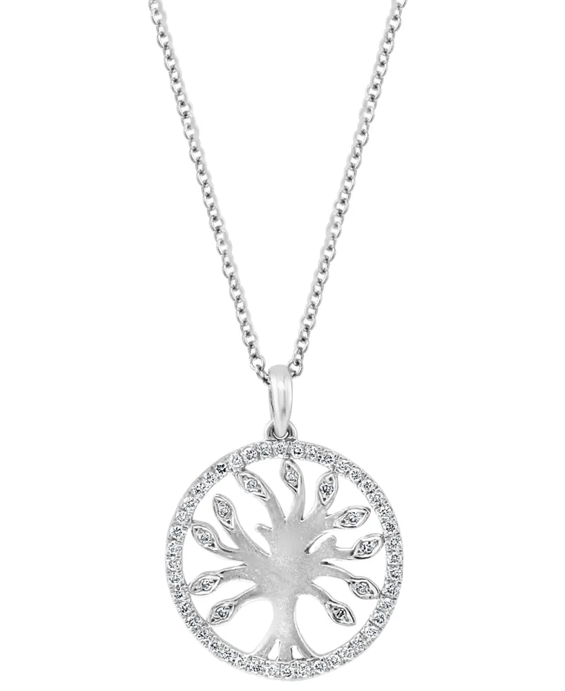 Effy Diamond Tree 18" Pendant Necklace (1/4 ct. t.w.) in Sterling Silver