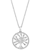 Effy Diamond Tree 18" Pendant Necklace (1/4 ct. t.w.) in Sterling Silver