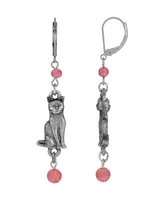 2028 Bead Cat Drop Earrings