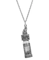 2028 Cat Vial Cap Necklace - Silver