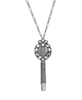 2028 Heart Whistle Pendant Necklace - Silver
