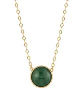 2028 Gold-Tone Malachite STone Necklace