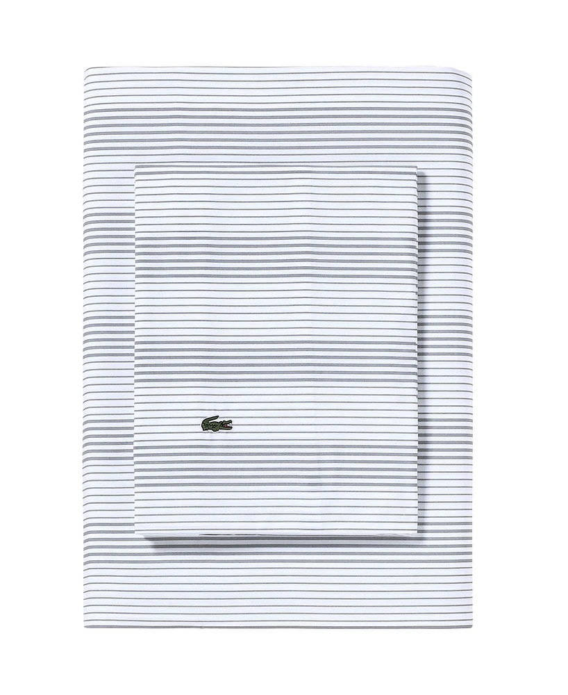 Lacoste Home Striped Cotton Percale 4-Pc. Sheet Set, California King