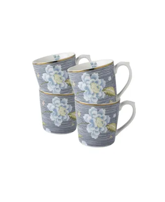 Laura Ashley Heritage Collectables 17 Oz Midnight Pinstripe Mugs in Gift Box, Set of 4