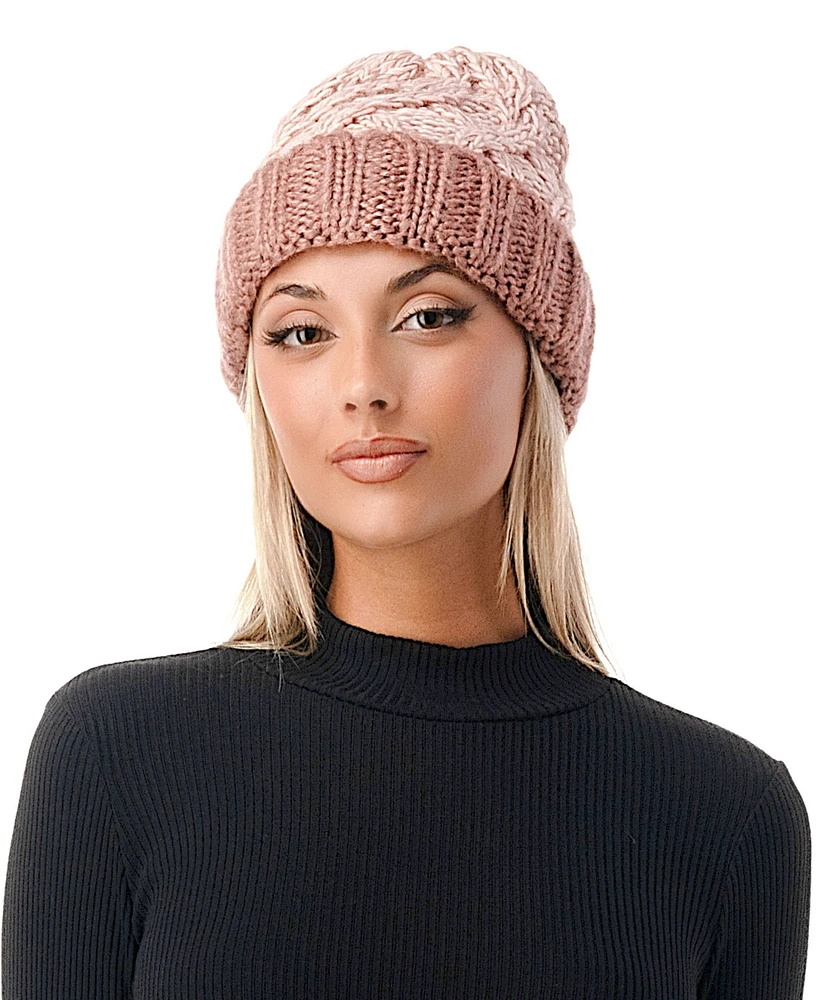 Marcus Adler Women's Chunky Marled Cable Knit Beanie