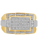 Men's Diamond Ring (1/10 ct. t.w.) in Sterling Silver & 18k Gold-Plate