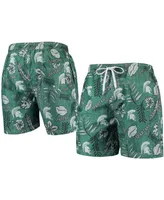 Men's Green Michigan State Spartans Vintage-Like Floral Swim Trunks