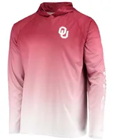 Men's Crimson Oklahoma Sooners Terminal Tackle Omni-Shade Upf 50 Long Sleeve Hooded T-shirt