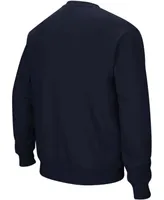 Men's Navy Illinois Fighting Illini Arch Logo Crew Neck Sweatshirt