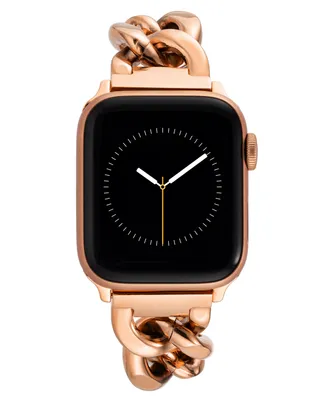 Anne Klein Women's Rose Gold-Tone Alloy Chain Bracelet Compatible with 42/44/45/Ultra/Ultra 2 Apple Watch