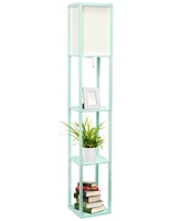 Lalia Home Column Shelf Floor Lamp with Linen Shade