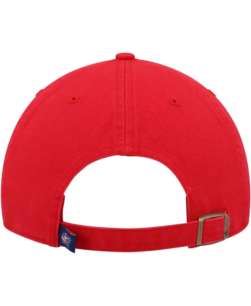 Men's Red Columbus Blue Jackets Team Clean Up Adjustable Hat