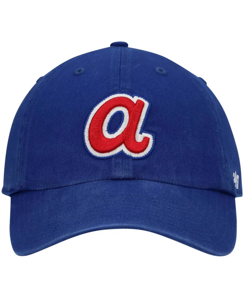 Men's Royal Atlanta Braves 1972 Logo Cooperstown Collection Clean Up Adjustable Hat