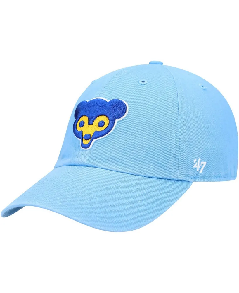 Men's '47 Light Blue Chicago Cubs Logo Cooperstown Collection Clean Up  Adjustable Hat