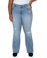 Plus Tummyless High Rise Flare Jeans