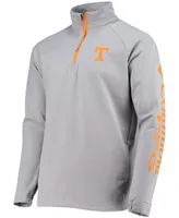 Men's Gray Tennessee Volunteers Terminal Tackle Fleece Raglan Omni-Shade Quarter-Zip Jacket