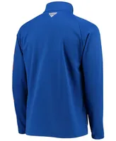 Men's Royal Florida Gators Terminal Tackle Fleece Raglan Omni-Shade Quarter-Zip Jacket