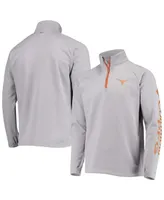 Men's Gray Texas Longhorns Terminal Tackle Fleece Raglan Omni-Shade Quarter-Zip Jacket