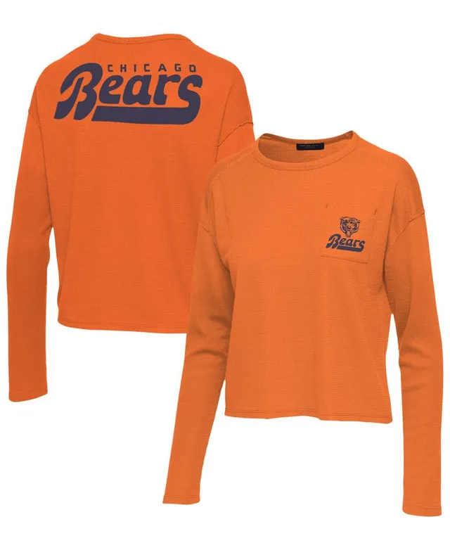 Tommy Hilfiger Women's White and Orange Chicago Bears Mesh Raglan Long  Sleeve T-shirt