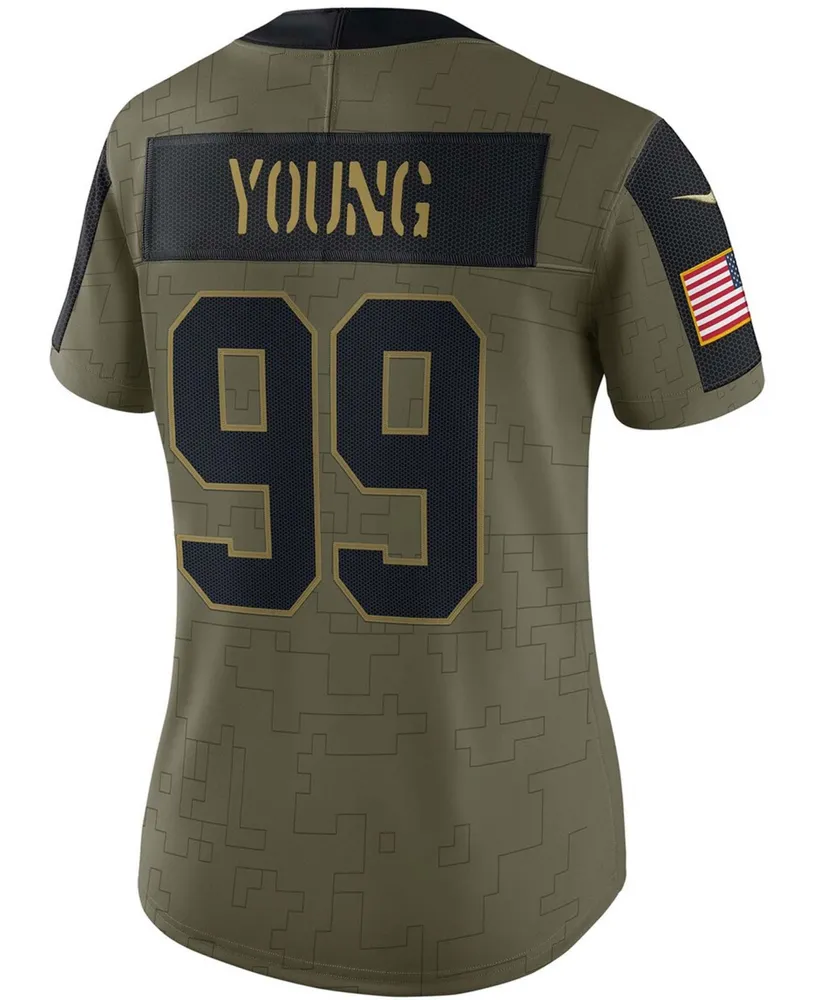 Women's Chase Young Olive Washington Football Team 2021 Salute To Service Limited Player Jersey
