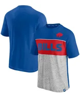 Men's Royal, Heathered Gray Buffalo Bills Throwback Colorblock T-shirt