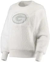 Women's White Green Bay Packers Milestone Tracker Pullover Sweatshirt