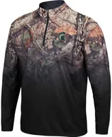 Men's Black Michigan State Spartans Mossy Oak Fleet Ii Quarter-Zip Jacket