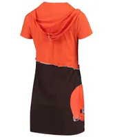 Women's Orange, Brown Cleveland Browns Hooded Mini Dress