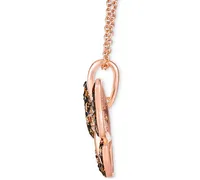 Le Vian Ombre Diamond (5/8 ct. t.w.) & Vanilla Diamond (1/10 ct. t.w.) Butterfly 18" Pendant Necklace in 14k Rose Gold