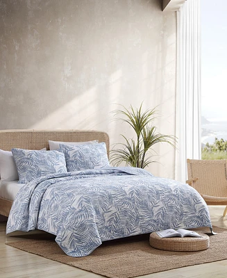 Tommy Bahama Home Palmday Cotton Reversible 3 Piece Quilt Set